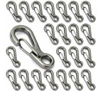 QWORK 2.5cm Mini Mousqueton, Mousquetons Porte clefs Porte-Clés pour Camping Voyager Randonnée Porte-Clés (20pcs Gris)