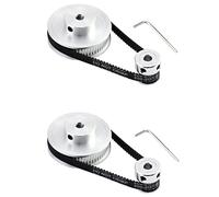 QWORK® 2 Ensemble Roue Synchrone GT2 pour Imprimante 3D, 20 & 60 Dents Alésage 5 mm Poulie de Distribution en Aluminium et Longueur 200 mm Largeur 6 mm Courroie
