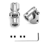 QWORK 2 Pack Joint d'Accouplement de 8 mm à 8 mm, arbre de direction universel, Couplage d'Arbre en Métal