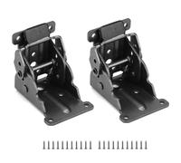 QWORK® 2 Pcs Charnières Pliable Invisible pour Pieds de Table Lit 20 Vis Incluses - Noir