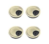 QWORK® 2 Pcs Passe Câbles Bureau 60mm, Cache Trou de Câble Passe Fil en Alliage de Zinc pour Bureaux et Plans de Travail (Bronze)