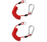 QWORK® 2 pièce Câble sécurité 1.8 m x 5mm pour remorque, câble de Frein de remorque, câble spiralé, pour remorquage d'urgence de remorque de Camping-Car