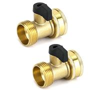 QWORK® 2 Pièce Soupape d'arrêt en Laiton, 3/4 Vanne à sphère Robinet à tournant, pour Tuyau d'arrosage