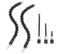 QWORK® 2 pièces 1/4" tige d'extension de foret flexible 30 cm, 3 pièces 1/4" tige d'extension à tige hexagonale, porte-embout de tournevis, 60 mm, 100 mm, 150 mm