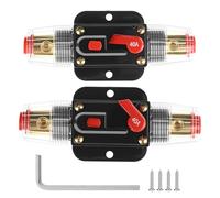 QWORK® 2 Pièces 40A disjoncteur en ligne, fusible DC12V-24V avec fonction de réinitialisation, pour voitures, camping-cars, bateaux