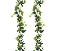 QWORK® 2 pièces 6FT/180CM Guirlande de Fleurs artificielles, Vigne Fleur Artificielle, pour fête, fête de Mariage, décor de Chemin de Table
