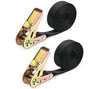 QWORK 2 Pièces 800kg Sangles d'arrimage à cliquet, Sangle à cliquet, 6 m x 25 mm, pour Moto, Voiture, remorque, Bagages