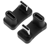 QWORK® 2 Pièces Adaptateur USB C U-Forme, Prise Angulaire Type C, Charge Rapide 100W PD & vidéo 4K@60Hz, Compatible avec Smartphones et tablettes