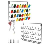 QWORK® 2 pièces Bobines Porte-Fil à Coudre en métal, Rangement de Fil à Coudre, Organisateur de Porte-Fil, Noir, avec Ancrage Mural