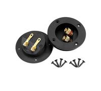 QWORK® 2 Pièces Borne de Connexion de Boîte de Haut-Parleur 2 Voies, Borne de Connexion de Caisson de Basses, Coupelle à Ressort Ronde pour Haut-Parleur