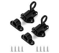 QWORK® 2 Pièces Boulon à Ressort de Porte, Verrou Porte Automatiques pour Portes en Bois, Portes de Toilettes, Armoires, Penderies, Fenêtres (Noir)