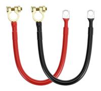 QWORK® 2 pièces câble Batterie Voiture 3AWG 30 cm avec cosses à Anneau M10, 12 V-24 V, Max. 125 A, pour Automobile, Moto, Camion, Camping-Car, Bateau