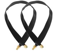 QWORK® 2 pièces Câble coaxial SMA de 30 cm, câble plat avec connecteur SMA mâle à femelle compatible avec l'antenne Helium Miner, antennes 4G LTE