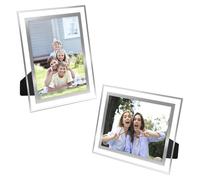 QWORK® 2 Pièces Cadres Photo 15 x 20 cm, Cadres Photo en Verre, Cadres Photo à Double Usage, pour Mariages, Anniversaires