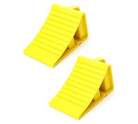 QWORK® 2 Pièces Cale De Roue Plastique 200x120x110 mm, Cales De Remorque, Adaptées Aux Remorques De Caravane, Jaune