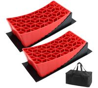 QWORK® 2 Pièces Cales de Camping-car, Cales de Caravane Nivellement sans Étapes 11 cm, Cales de Roue avec Sac de Rangement
