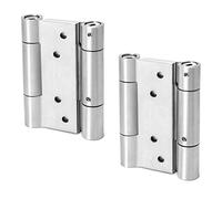 QWORK® 2 pièces Charnières À Ressort, 100mm, en Acier Inoxydable 304 Double Action pour Portes Battante Charnière Fermeture Automatique, chargéà ressort pour porte de café et de saloon