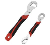 QWORK® 2 Pièces Clés Réglables Universelles, Adaptation Automatique 22-32 mm/6-22 mm, Poignée Ergonomique - Acier au Carbone