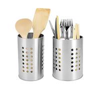 QWORK® 2 pièces égouttoir à Couverts, Porte-Couverts, Acier Inoxydable, Organisateur de Cuisine, Taille 16.5 x 10 cm et 15 x 12 cm