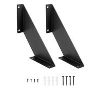 QWORK® 2 pièces Équerre étagère murale, Équerre métal 20 cm, Charge maximale de 90 kg, Couleur noire