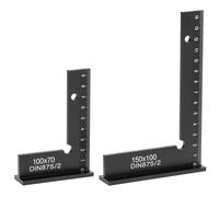QWORK® 2 Pièces équerres de serrurier 90°, 100 x 70 mm et 150 x 100 mm equerre charpentier d'aluminium avec échelle en centimètres, pour traitement des métaux et d'atelier