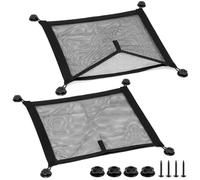 QWORK® 2 Pièces Filet de Rangement Élastique 40 x 35 cm pour Voiture, Van, Camping Car - Accessoires d'installation Inclus