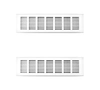 QWORK® 2 pièces grille de ventilation en aluminium, grille aeration rectangulaire, pour armoires à chaussures, portes de salle de bain, 8X30CM