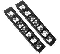 QWORK® 2 pièces grille de ventilation en aluminium, grille aeration rectangulaire, pour armoires à chaussures, portes de salle de bain, 8X30CM,noir