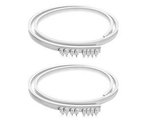 QWORK 2 Pièces Rail de Rideau, Rail de Plafond, Rideau de Plafond Flexible Rail pour Rail de Rideau avec Système de Rail Rideau Lit Diviseur, 3 m