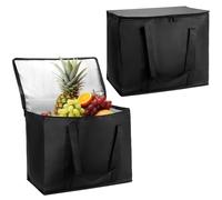 QWORK® 2 Pièces Sacs Isothermes, Sacs Isothermes Pliables, 41 x 26 x 33 cm Sac Refrigerant Grand, pour Nourriture, Pique-Nique, Shopping