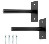 QWORK® 2 pièces supports muraux pour plaques de poids, pour 2.5 cm/3 cm/5 cm, avec boulons d'ancrage de montage, capacité max.220 kg