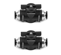 QWORK® 2 pièces Vanne d'arrêt pneumatique, Raccord pneumatique pour un raccordement rapide des flexibles pneumatiques (Ø6mm)