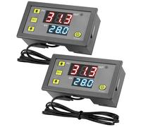 QWORK® 2 Pièces W3230 contrôleur de température numérique 12 V 20 A, plage de -50 °C à 110 °C, avec précision de 0,1 °C et fil de capteur de 1 m