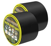 QWORK® 2 Rouleaux 15 m x 100 mm Ruban de protection pour bois de terrasse, ruban de masquage adhésif puissant pour sous-constructions et bois, protection fiable contre les intempéries