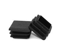 QWORK® 20 PCS 25 x 25 mm Bouchons à lamelles pour Tube carré, Embout de Bouchon en Plastique Noir carré pour Tube de Tuyau, Plastique polyéthylène, Bouchons d'extrémité