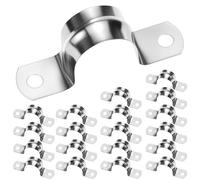 QWORK® 20 Pièces 25mm Collier de Serrage en 304 Acier Inoxydable, Clips de Fixation en Forme de U (M25)