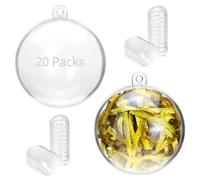 QWORK® 20 pièces Boules en Plastique Transparentes, Ø5 cm Boule de Noel, Boules en Plastique à remplir