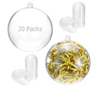 QWORK® 20 pièces Boules en Plastique Transparentes, Ø8 cm Boule de Noel, Boules en Plastique à remplir