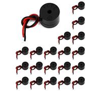 QWORK 20 Pièces Buzzer électronique, 3-12V Buzzer sonore 85dB, pour Jouets éLectronique, Longueur de câble 50mm, Noir