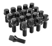 QWORK® 20 Pièces M14x1.5, Boulons de Roue,Diamètre 28 mm, Cône 60°, Compatible Ave Audi BMW, Peugeot, Benz, Citroën, Noir