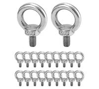 QWORK® 20 Pièces M8 Anneau de Levage, M8 Boulons àœil Filetage Mâle, pour Marin Boulons et Équipements de Levage d'Ingénierie (120KG)