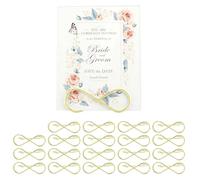 QWORK® 20 Pièces Support Numéro Table 8-Formes, Mini Porte Menu Table Métal, pour Mariages, Fêtes et Événements