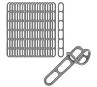QWORK® 20 Pièces tendeurs de Tente, éléments de Serrage en Plastique à 6 Trous pour Les auvents, tendeurs en Caoutchouc, Gris
