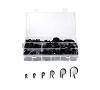 QWORK 200 Pièces Clips Cable P Clips en Nylon, Fixation Cable Electrique pour Conduits Câbles Tubes, Ø 5/6/9/12/19/28mm (Noir)