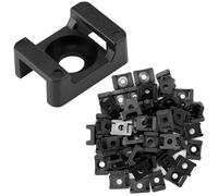 QWORK® 200PCS Base de Attache Câble en Plastique Noir pour Attaches de Câble de 9 mm - Organisateur de Câbles avec Trou de Vis