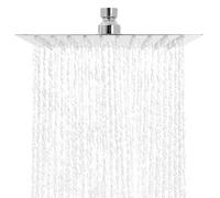 QWORK® 20CM Pommeau de Douche Inox Finition Chromée - Économie d'Eau 30%, Ultra Fin et Inclinable, Accessoire Standard, Facile à Remplacer