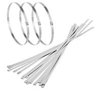 QWORK® 20pcs Colliers de Serrage Autobloquantes 500 * 7,9mm en Acier Inoxydable 304, Serre-Câbles Métalliques Robustes pour Fixation