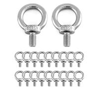 QWORK® 20PCS M10 Anneau de Levage, M10 Boulons à il Filetage Mâle, pour Marin Boulons et Équipements de Levage d'Ingénierie (200KG)