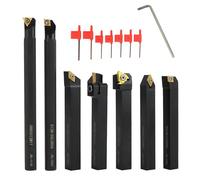 QWORK® 21 Pièces Jeu de Outils Tour a Metaux, Burins Tournants avec 12 mm Barre d'alésage, pour une Variété de Tâches Fines d'usinage et Tournage