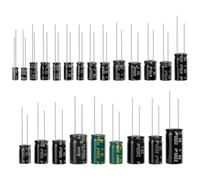 QWORK® 23 Valeurs 300Pcs Assortiment de Condensateurs Électrolytiques Aluminium 10uF à 2200uF 10V-50V, Haute Précision